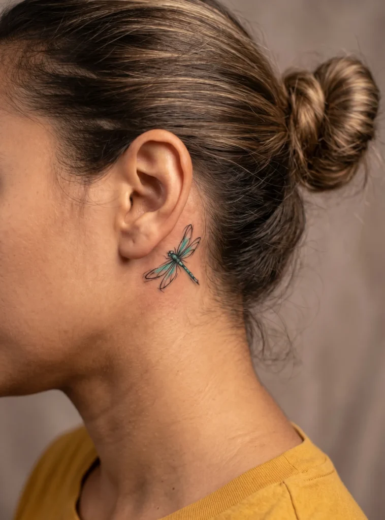 Tiny Dragonfly with Light Sketch-Style Lines