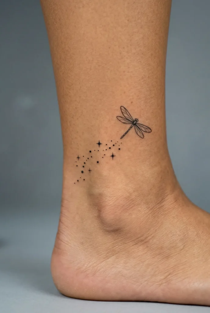 Tiny Dragonfly with Star Trail