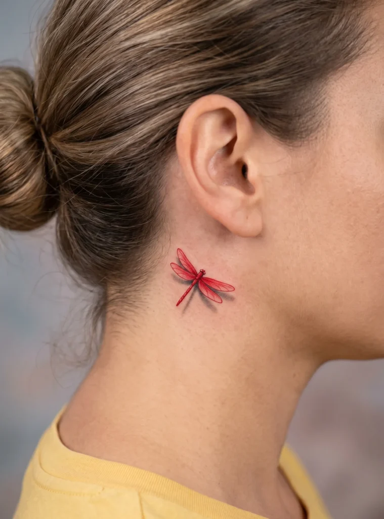 Tiny Dragonfly with Subtle Shadow Effect