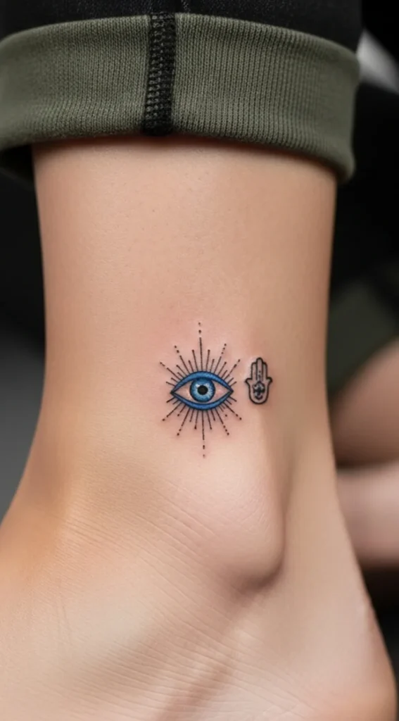Tiny Evil Eye Symbol Hidden Tattoo