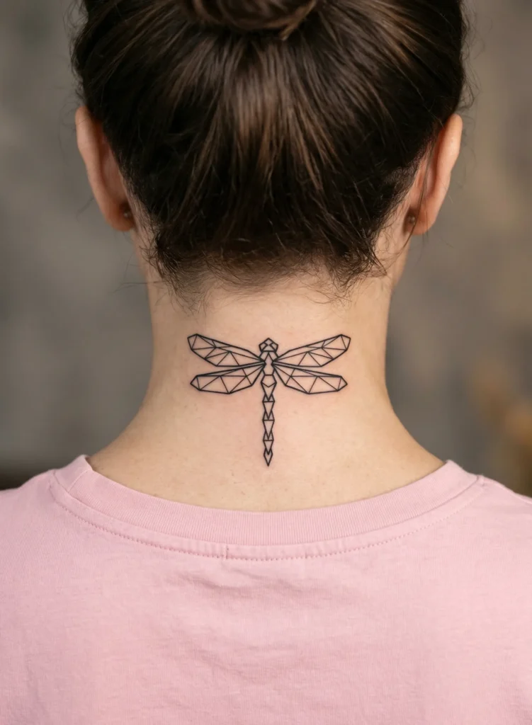 Tiny Geometric Dragonfly with Sharp Lines