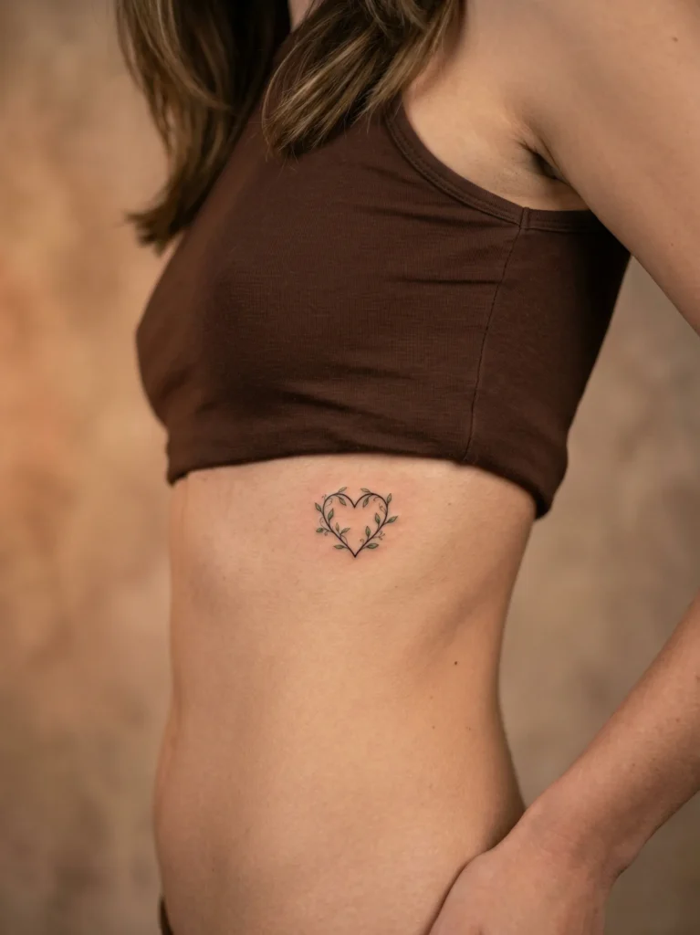 Tiny Heart Hidden Tattoo on Side Waist
