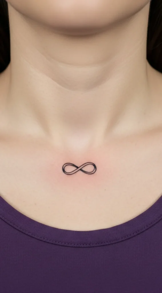 Tiny Infinity Symbol on Collarbone