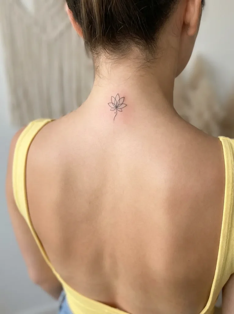Tiny Lotus Symbol Hidden Tattoo