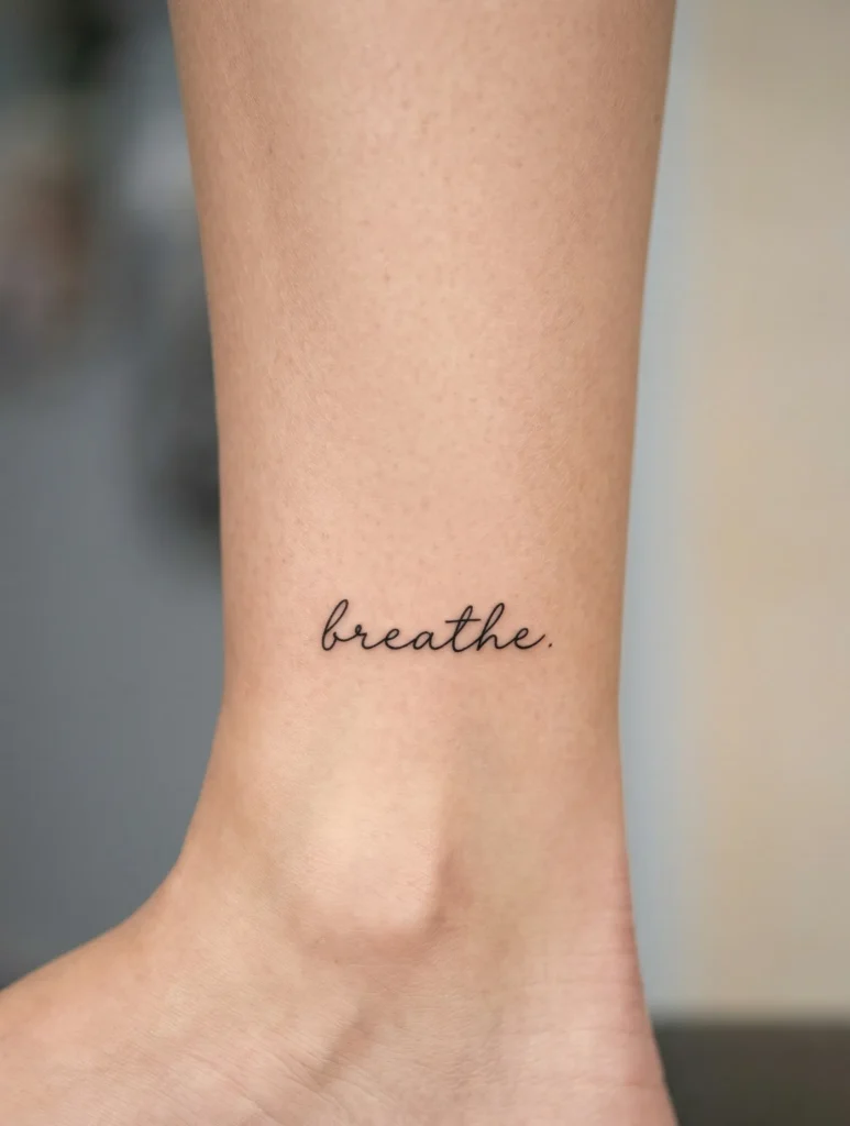 Tiny Quote on Inner Ankle