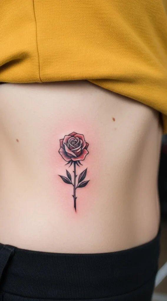 Tiny Rose on Side Hip