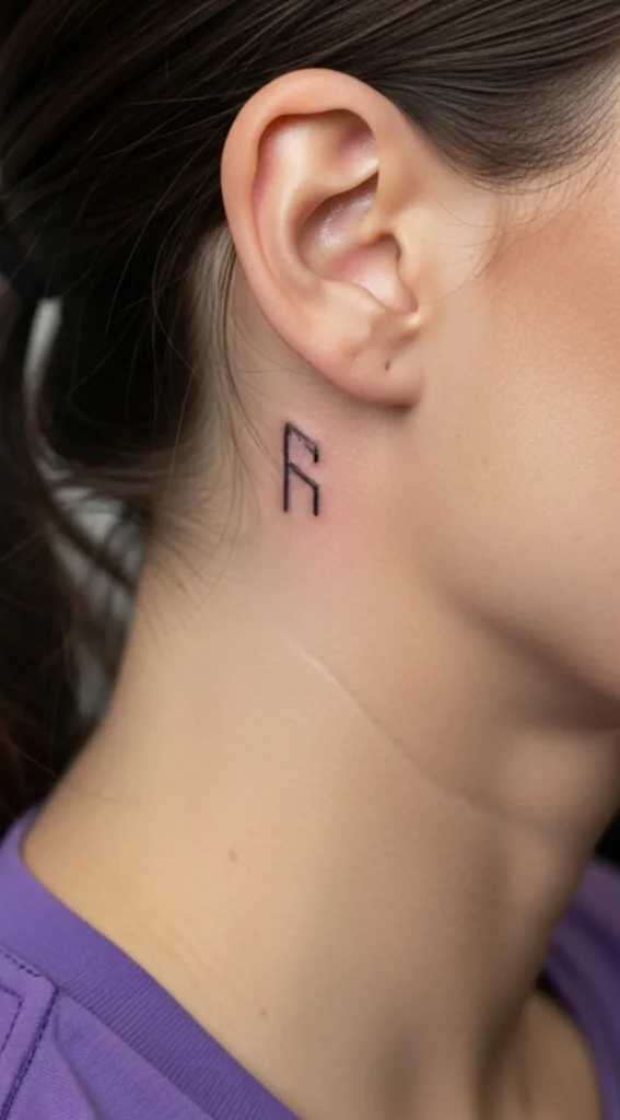 Tiny Rune Symbol Hidden Tattoo