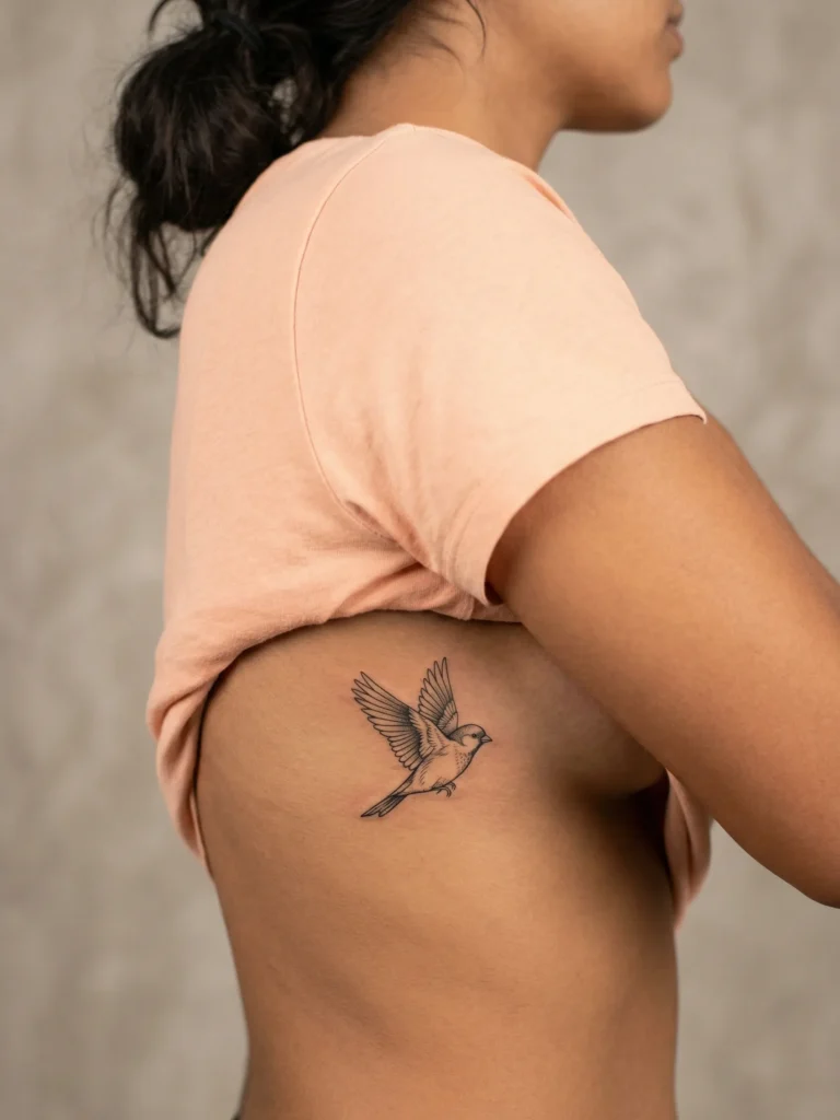 Tiny Sparrow on Side Rib