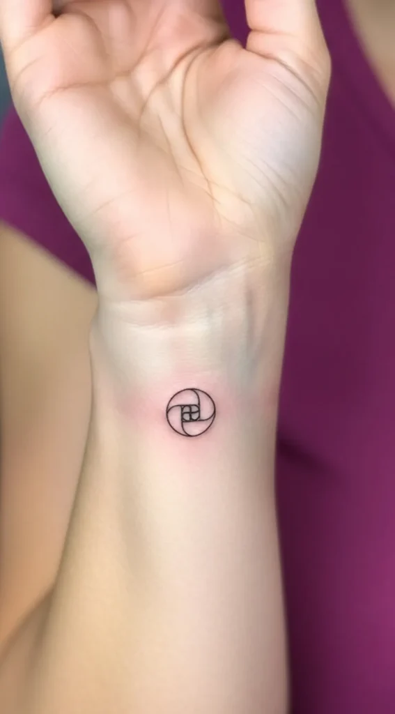 Tiny Spiral Symbol Hidden Tattoo