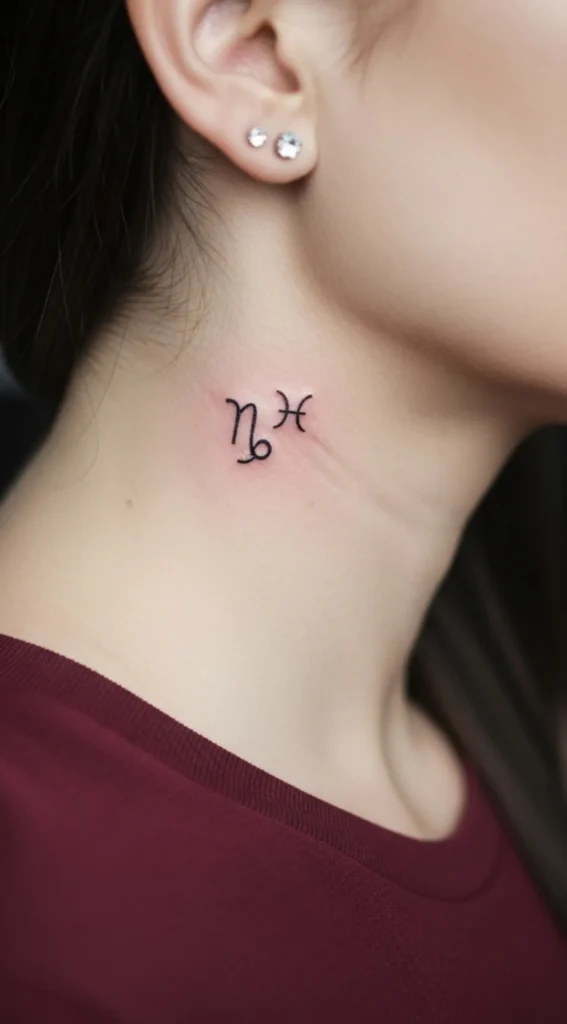 Tiny Zodiac Glyph on Side Neck