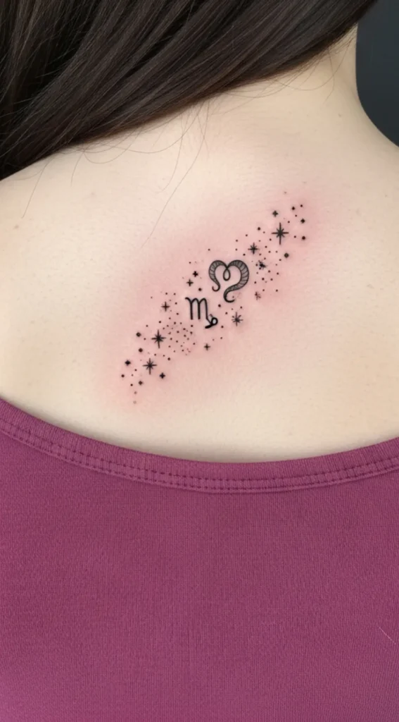 Tiny Zodiac Stars Behind Shoulder