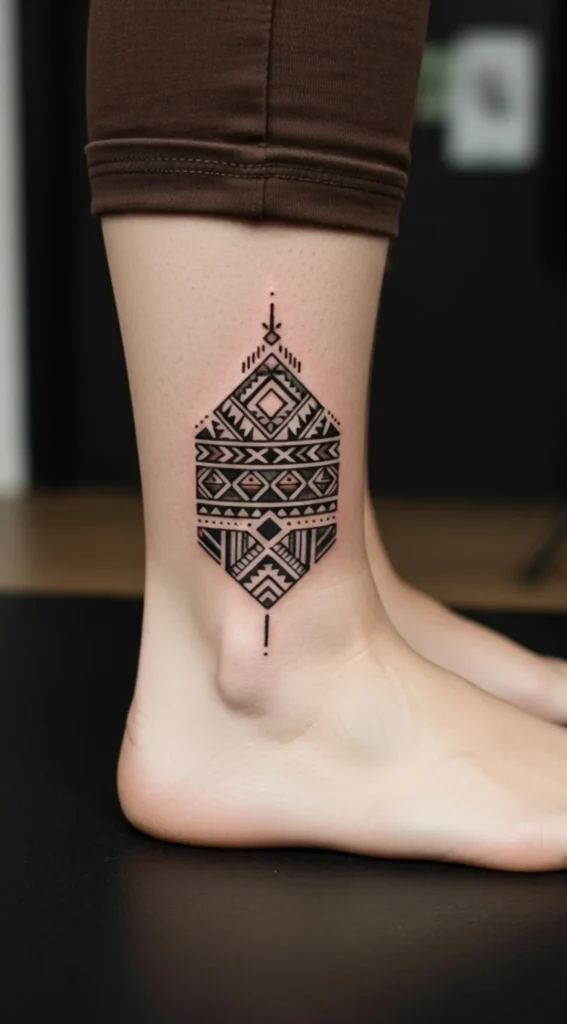 Tribal Inspired Mini Design on Ankle Side