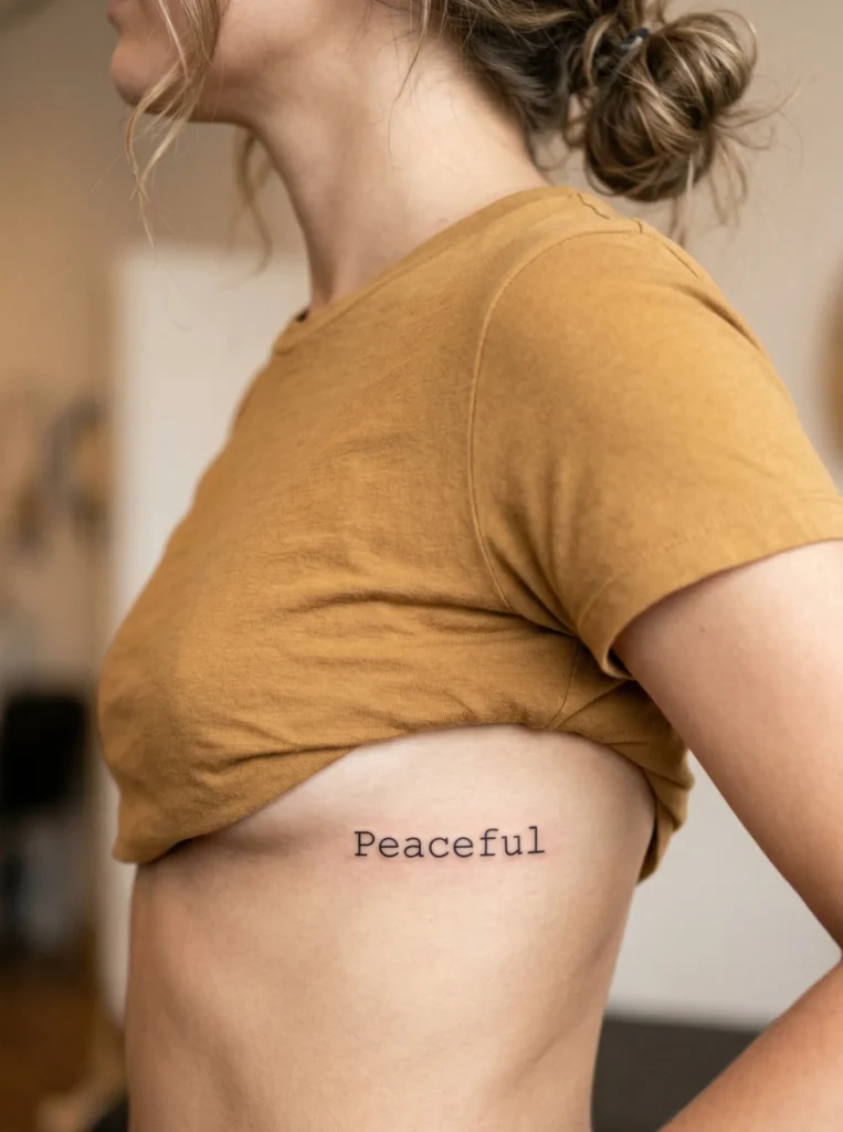 ypewriter Font "Peaceful" on Rib