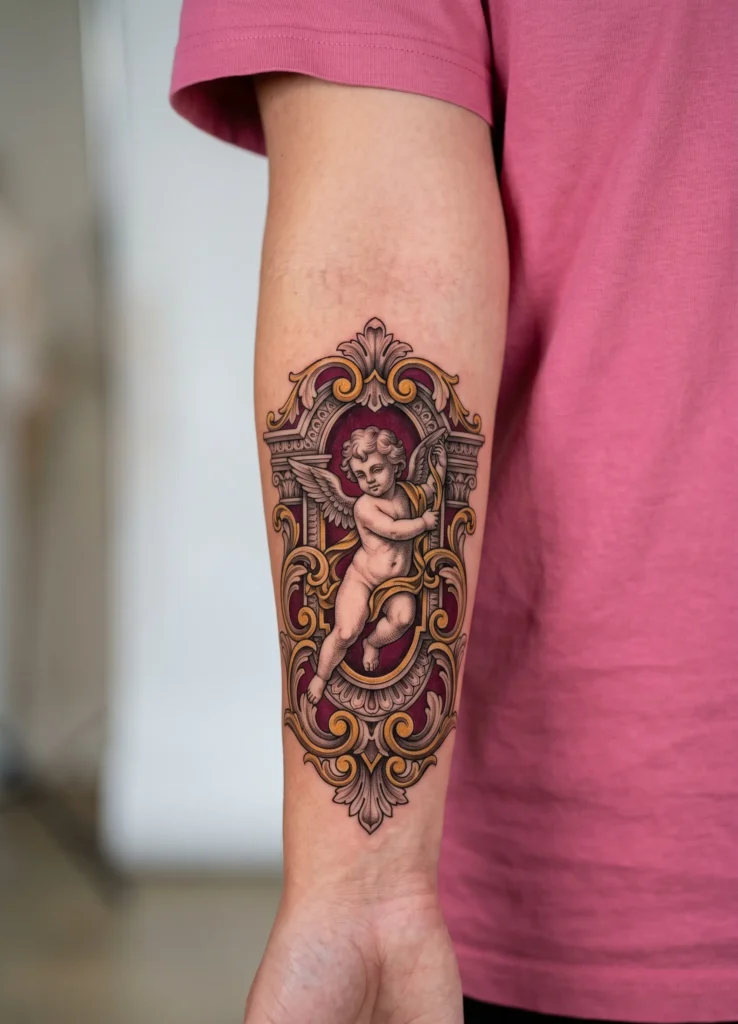 Vintage Cherub with Baroque Detailing