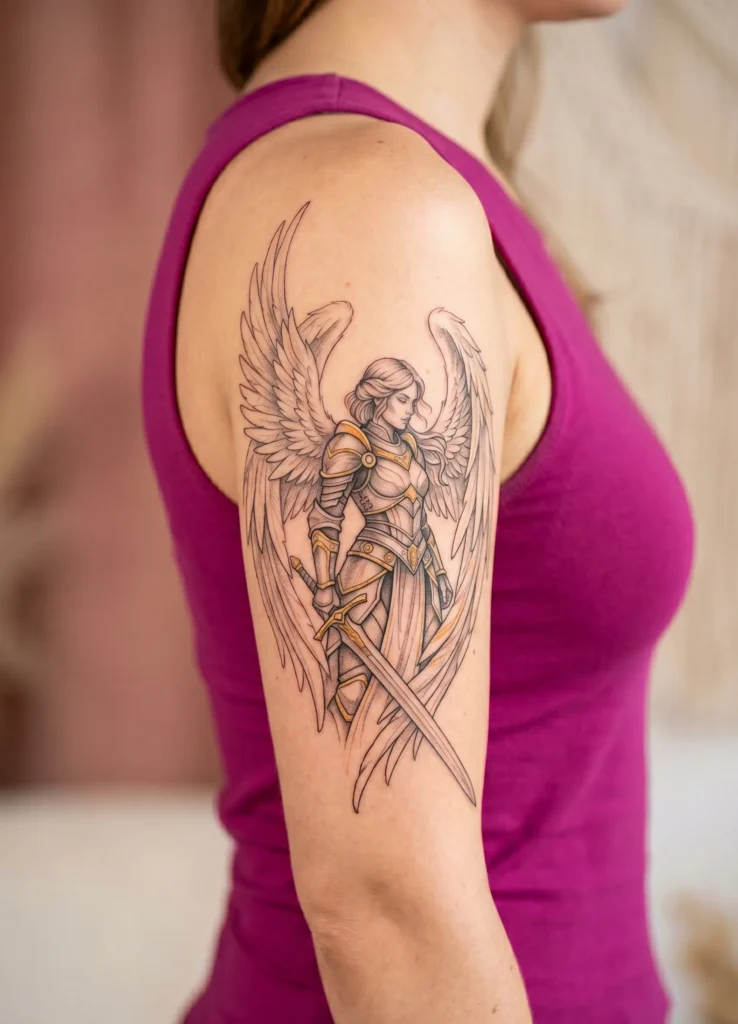 Warrior Angel with Sword (Armor + Wings)