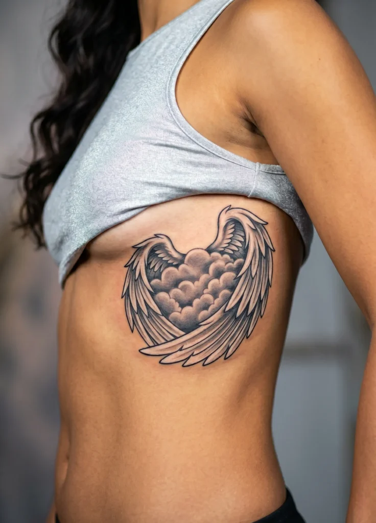 Wings Wrapping Cloud Shape