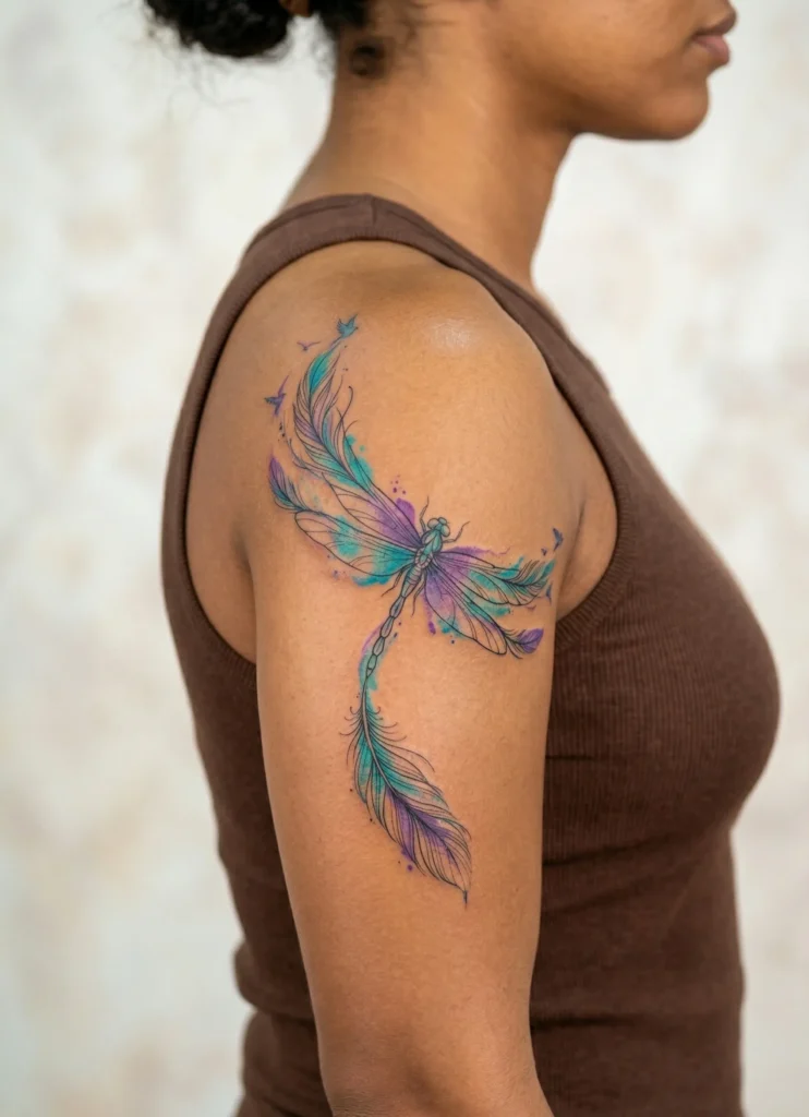 Dragonfly with Feather Integration