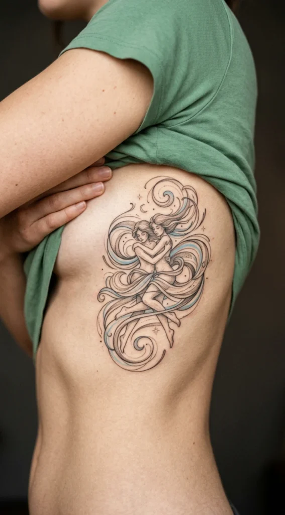 Air Element Wind Swirl Around Twins
