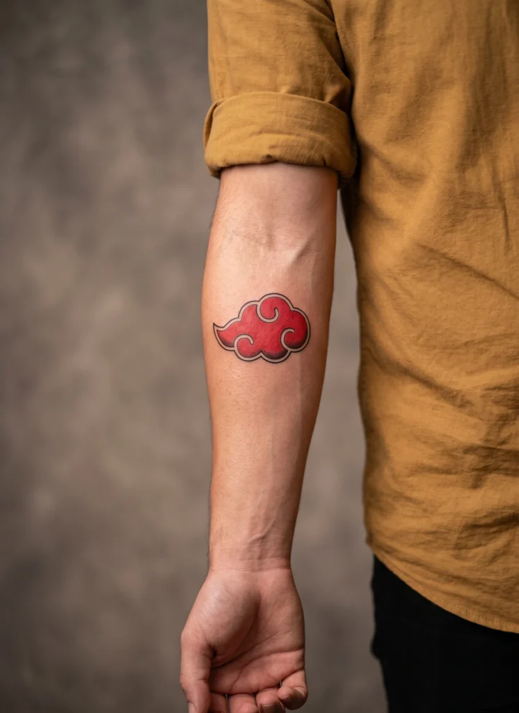 Akatsuki Red Cloud Symbol Tattoo