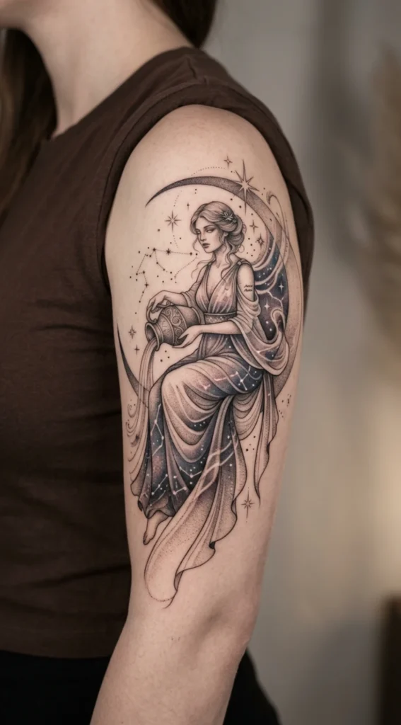 Aquarius Goddess on Moon