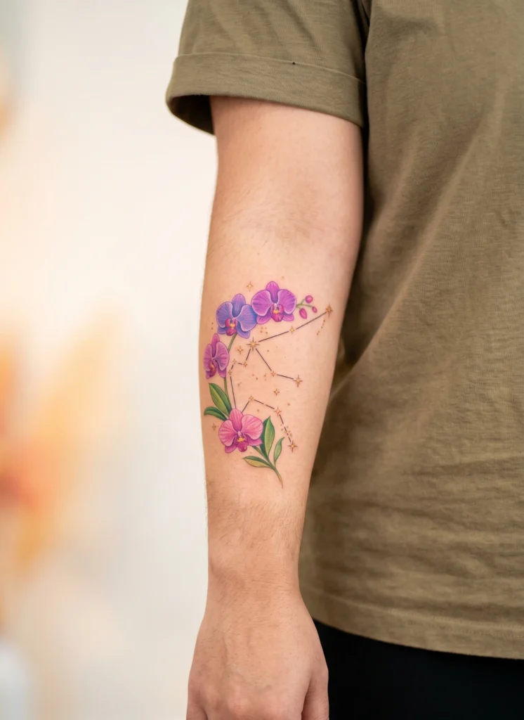 Aquarius and Birth Flower Mix