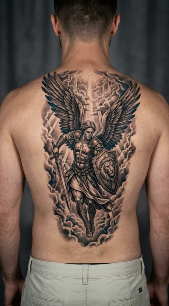Archangel Descending from Heaven Back Scene