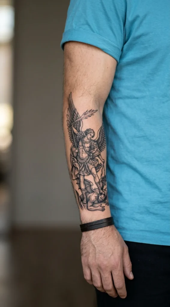 Archangel Michael Forearm Warrior Design
