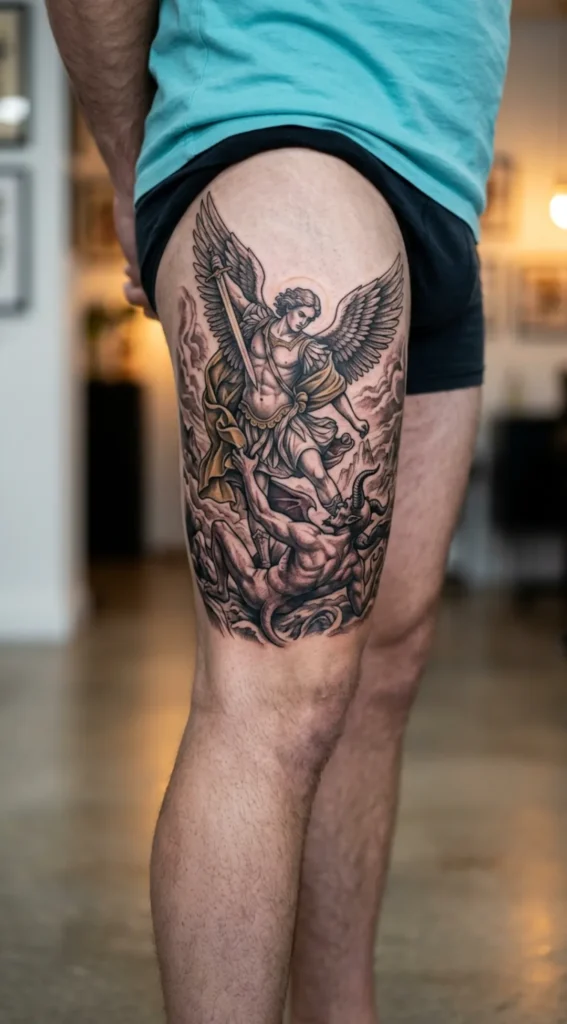 Archangel Michael Thigh Battle Scene