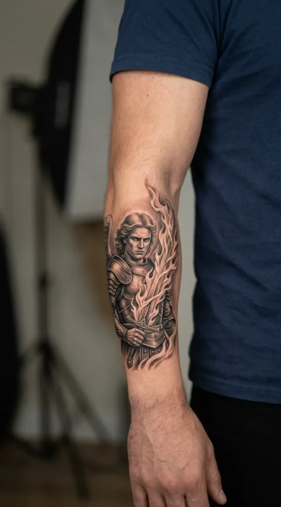Archangel Michael with Flaming Sword