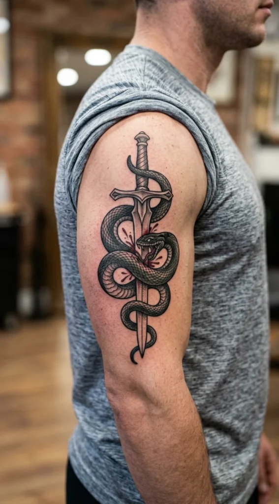Archangel Sword Piercing Serpent
