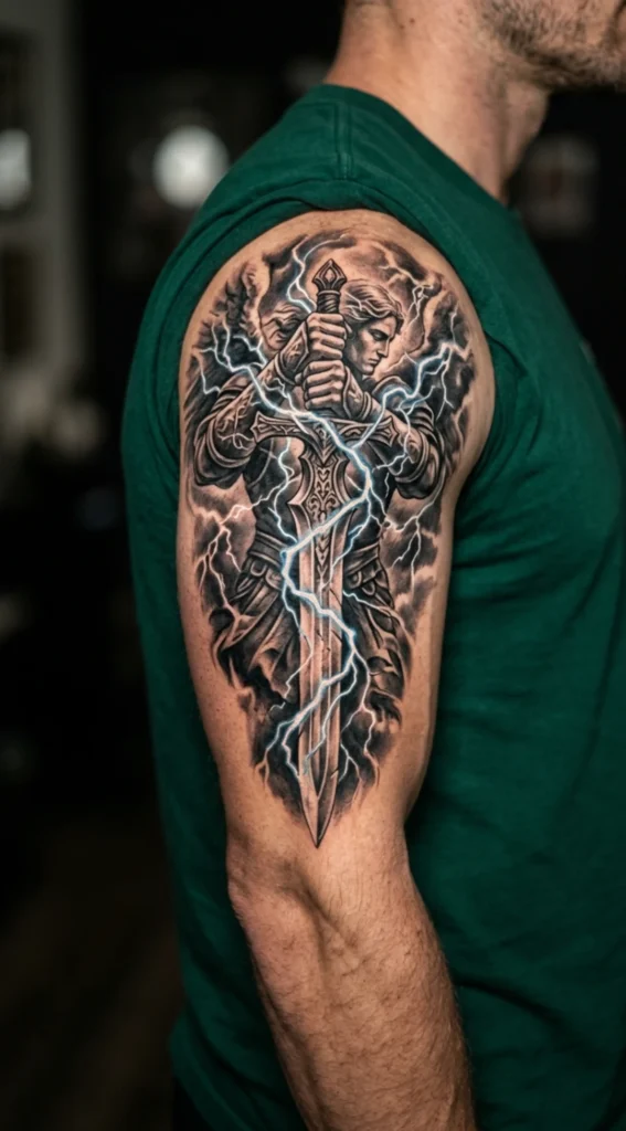 Archangel Sword with Lightning Aura