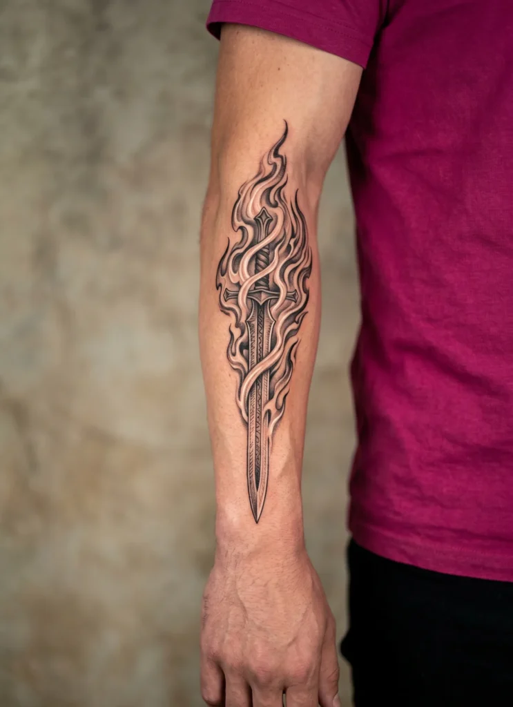Archangel with Flaming Sword Forearm