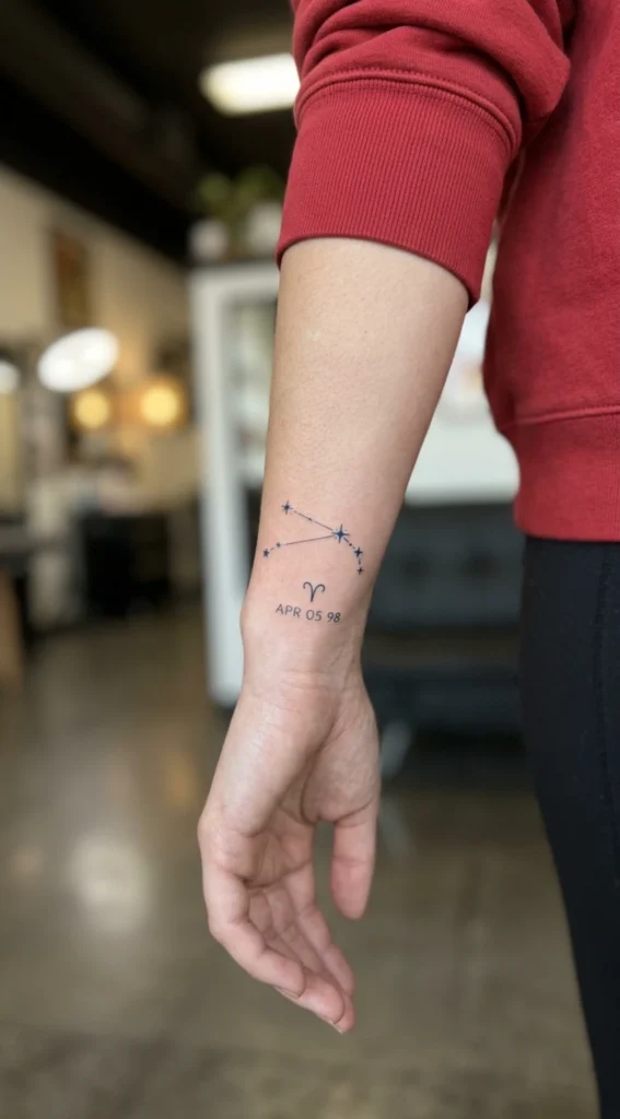 Aries Constellation Wrist Tattoo