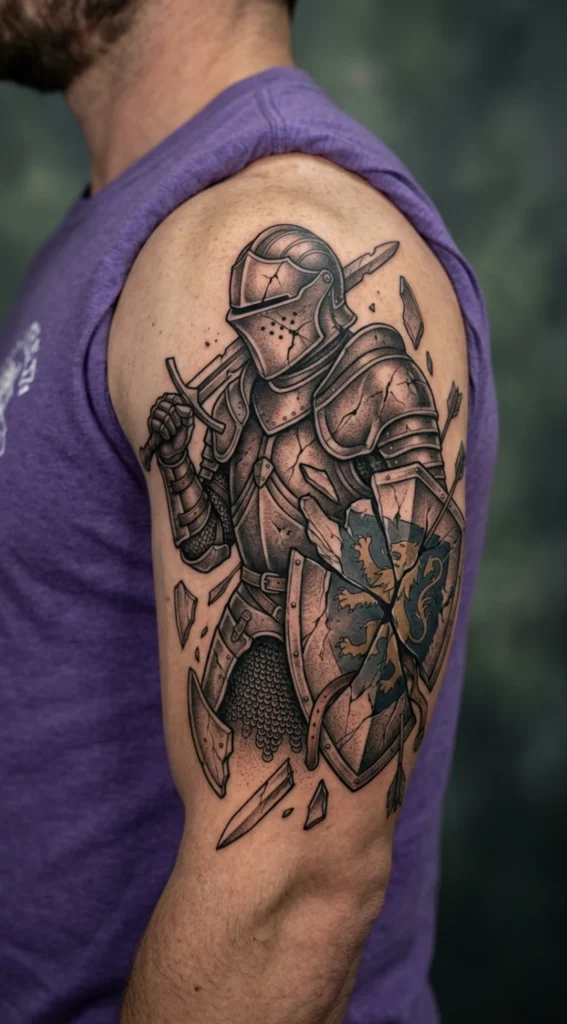 Armored Knight with Shattered Shield