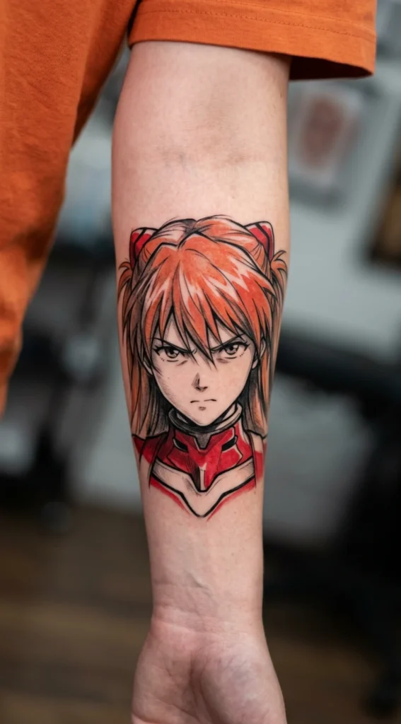 Asuka Evangelion Bold Expressive Face