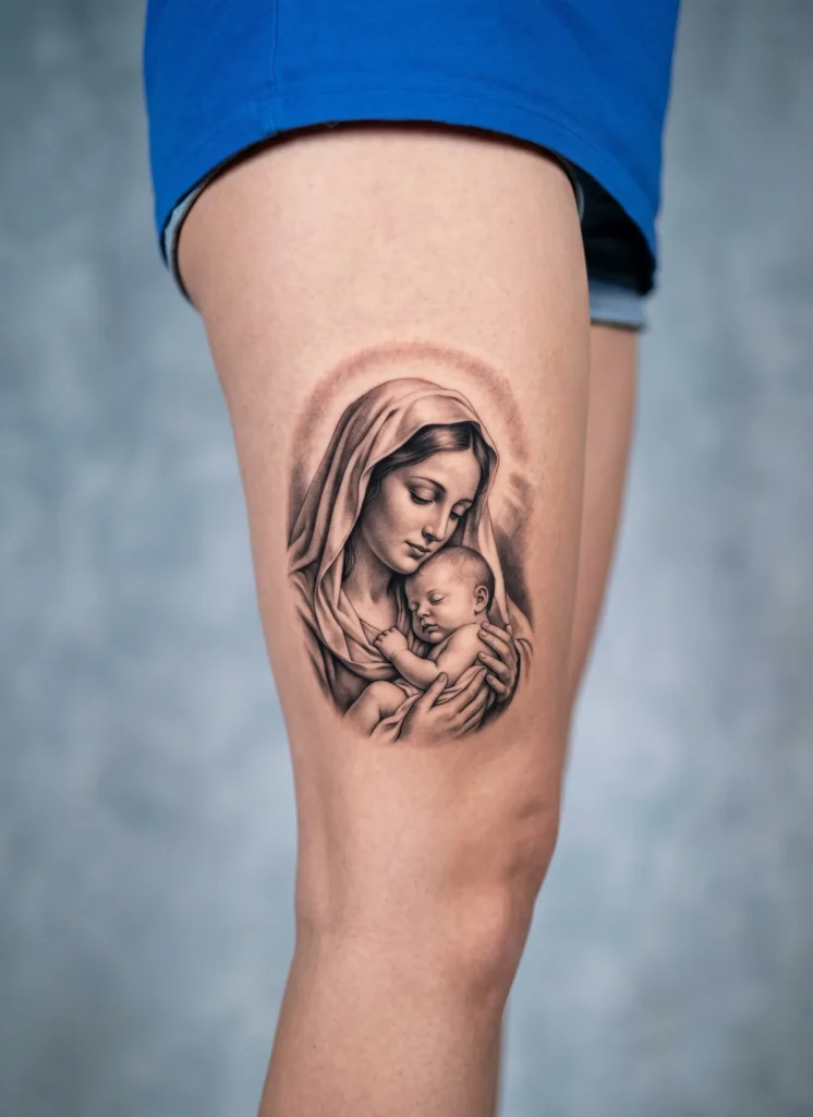 Baby Jesus with Mary Holding Him