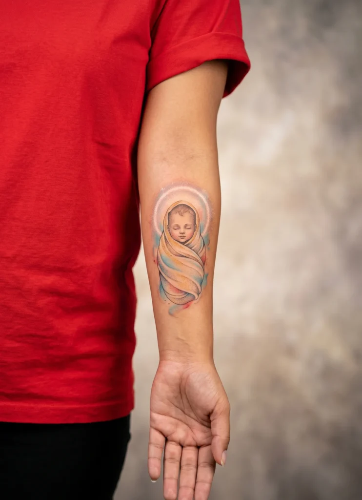 Baby Jesus with Soft Halo Glow