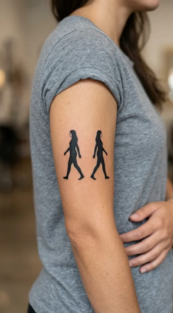 Black Ink Twin Shadow Walking Design