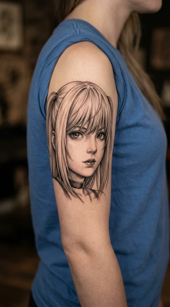 Black and Grey Realistic Misa Portrait