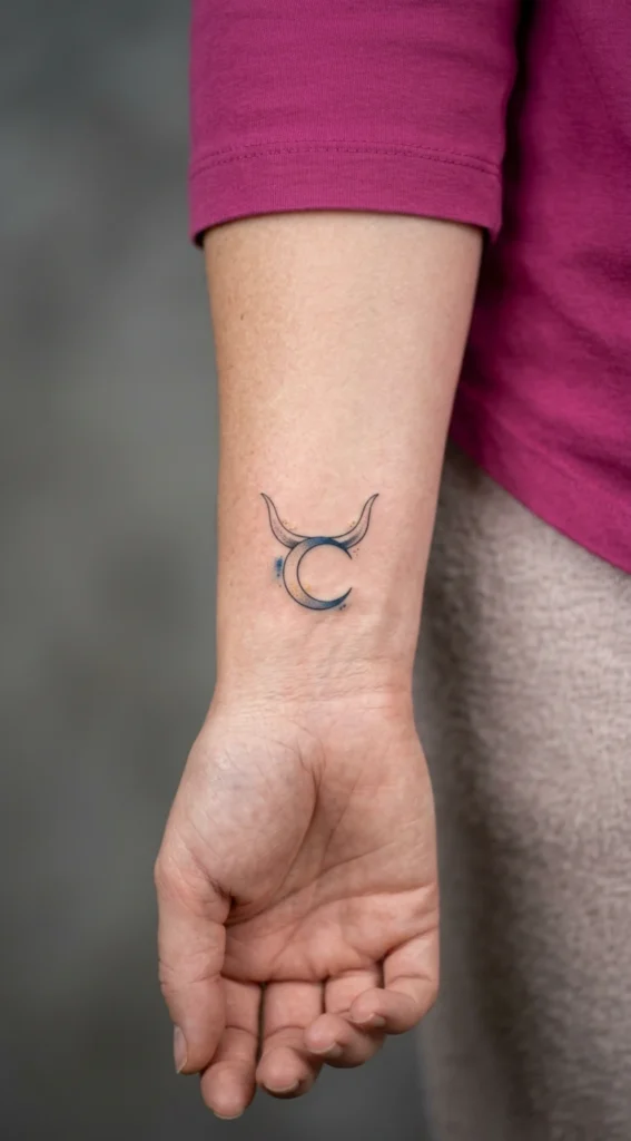 Bull Horns Forming Crescent Moon