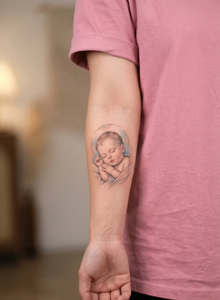 Calm Sleeping Christ Child Portrait