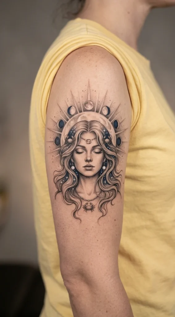 Cancer Goddess Moon Aura Portrait