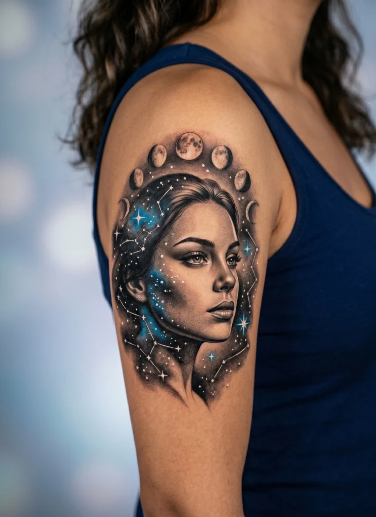 Celestial Virgo Woman Portrait