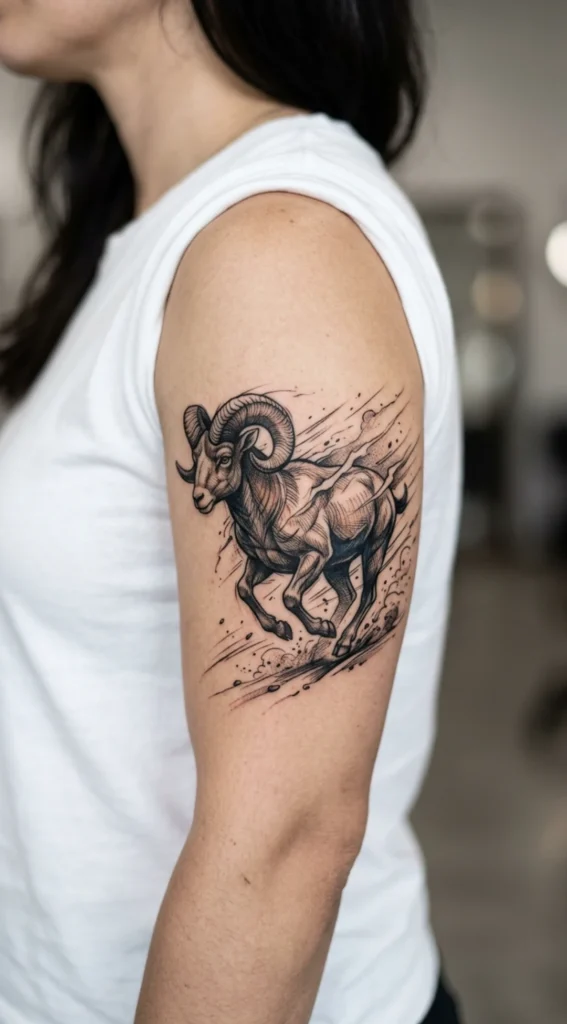 Charging Ram Motion Tattoo