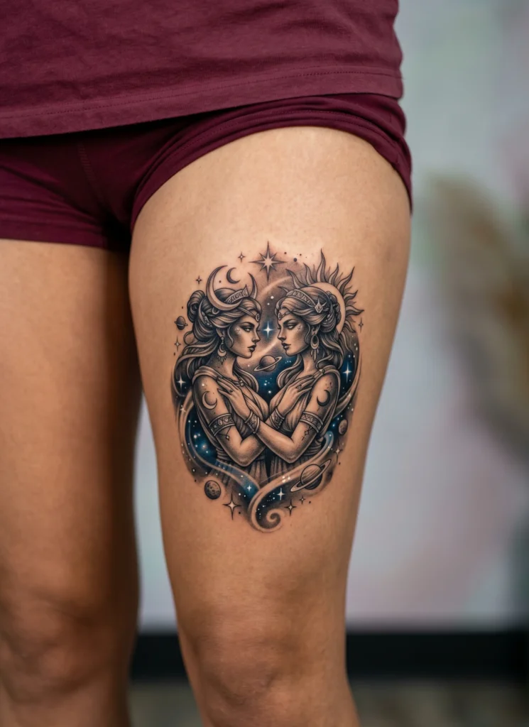 Cosmic Twin Goddess Gemini Portrait