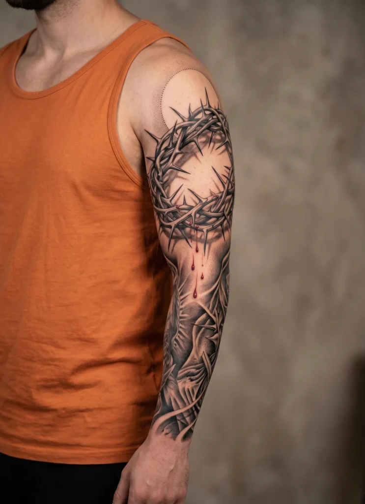 Crown of Thorns Detailed Sleeve Focus