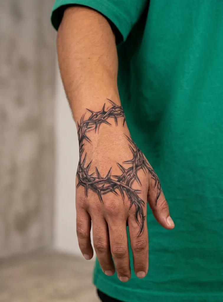  Crown of Thorns Wrap Hand Design