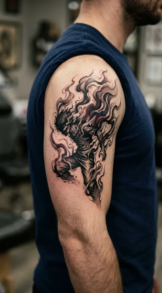 Dark Anime Smoke Transformation Body