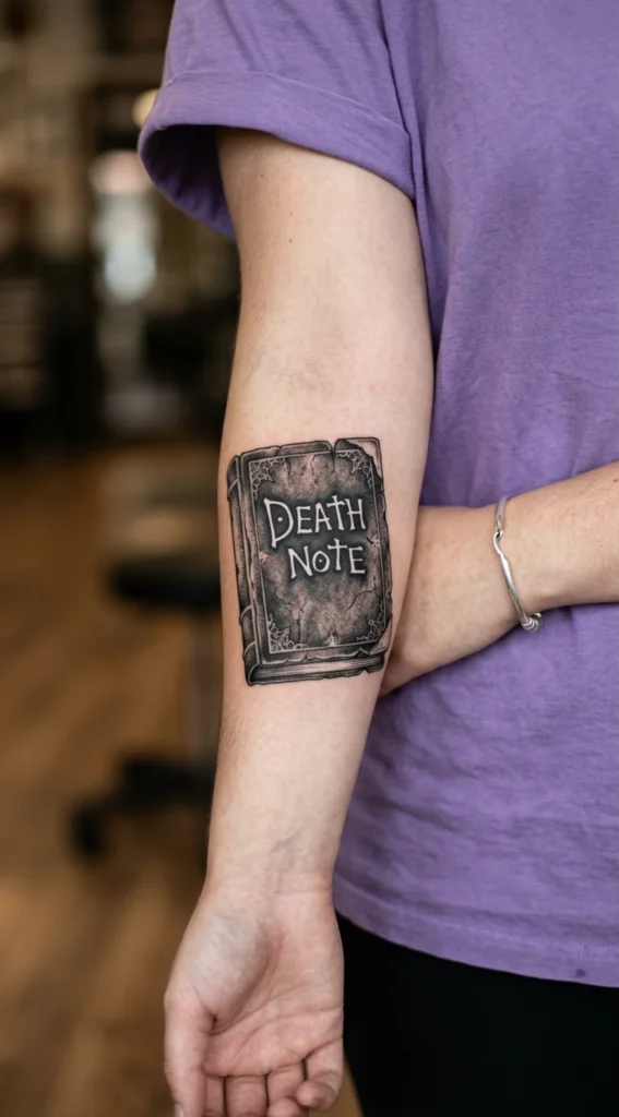 Death Note Notebook Cover Tattoo