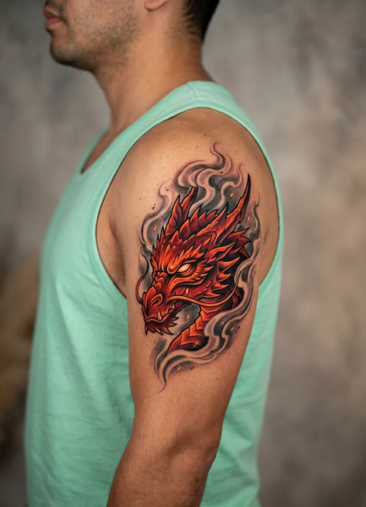 Dragon Head in Smoke Cloud